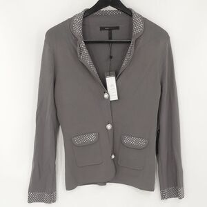NEW BCBG Max Azria Collared Sequin‎ Cardigan Steel Gray Women's M Retail $240